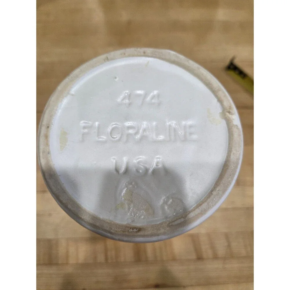 Vintage McCoy Floraline 474 White Ribbed Pedestal Vase